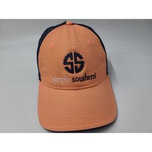 Simply Southern Mesh Trucker Snapback Hat Cap Fish Outdoors Men Women Peach Blue